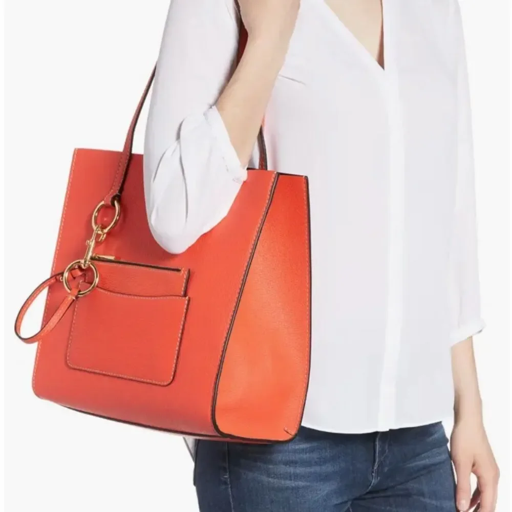 Marc Jacobs The Bold Grind East/West burnt orange leather pocket tote bag